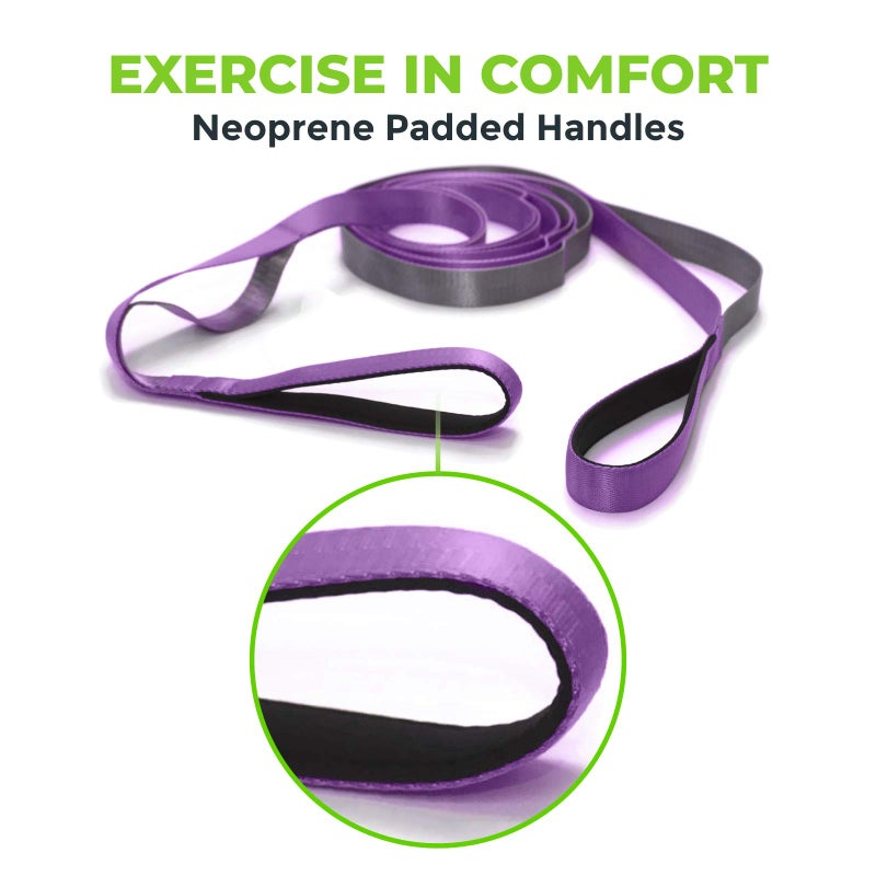 Gradient Fitness Stretching Strap for Physical Therapy, 12 Multi-Loop Stretch Strap 1" W x 8' L, Neoprene Handles, Physical Therapy Equipment, Yoga Straps for Stretching, Leg Stretcher (Purple) - Image 5